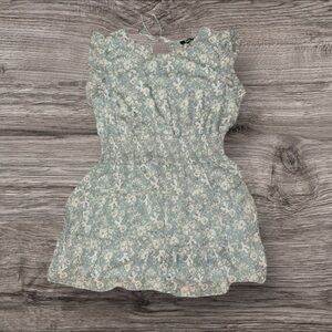 Trixxi Whimsy Women’s 3X Floral Sheer‎ Patterned Flutter Sleeve  Tie-Neck Dress